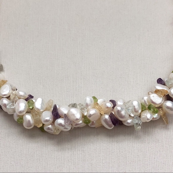 Ross-Simons 14kt Gold Cultured Pearl Gemstone Torsade Necklace - Picture 11 of 16